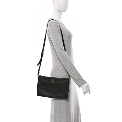 Prada Vitello Daino Crossbody Bag Black 2 of 10