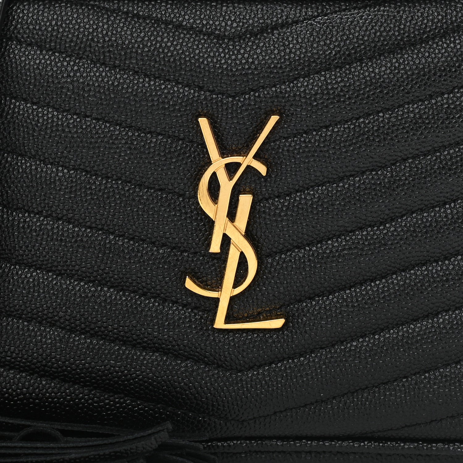Saint Laurent Grain De Poudre Matelasse Monogram Mini Lou Camera Bag Black 8 of 12