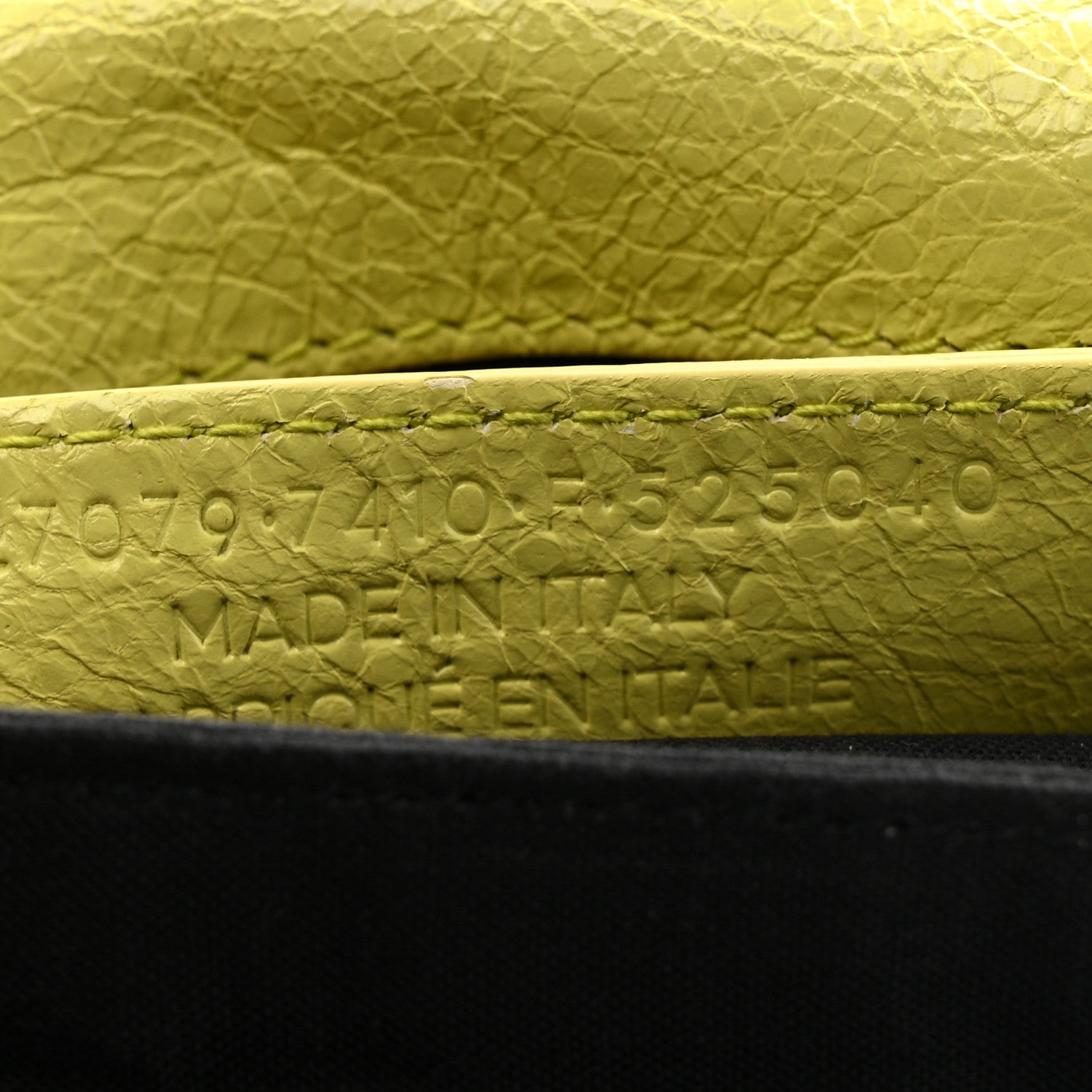 Balenciaga Agneau Giant 12 Gold Hardware Envelope Strap Clutch Jaune Citronnade 7 of 14