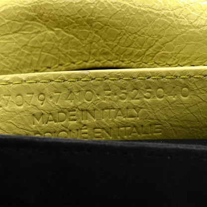 Balenciaga Agneau Giant 12 Gold Hardware Envelope Strap Clutch Jaune Citronnade 7 of 14