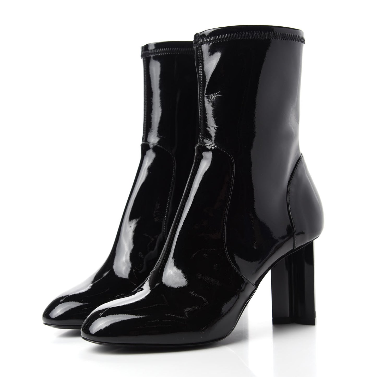 Patent Silhouette Ankle Boots 35.5 Black