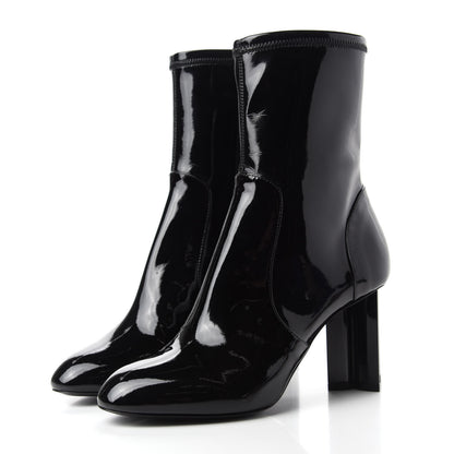 Louis Vuitton Patent Silhouette Ankle Boots 35.5 Black 3 of 9