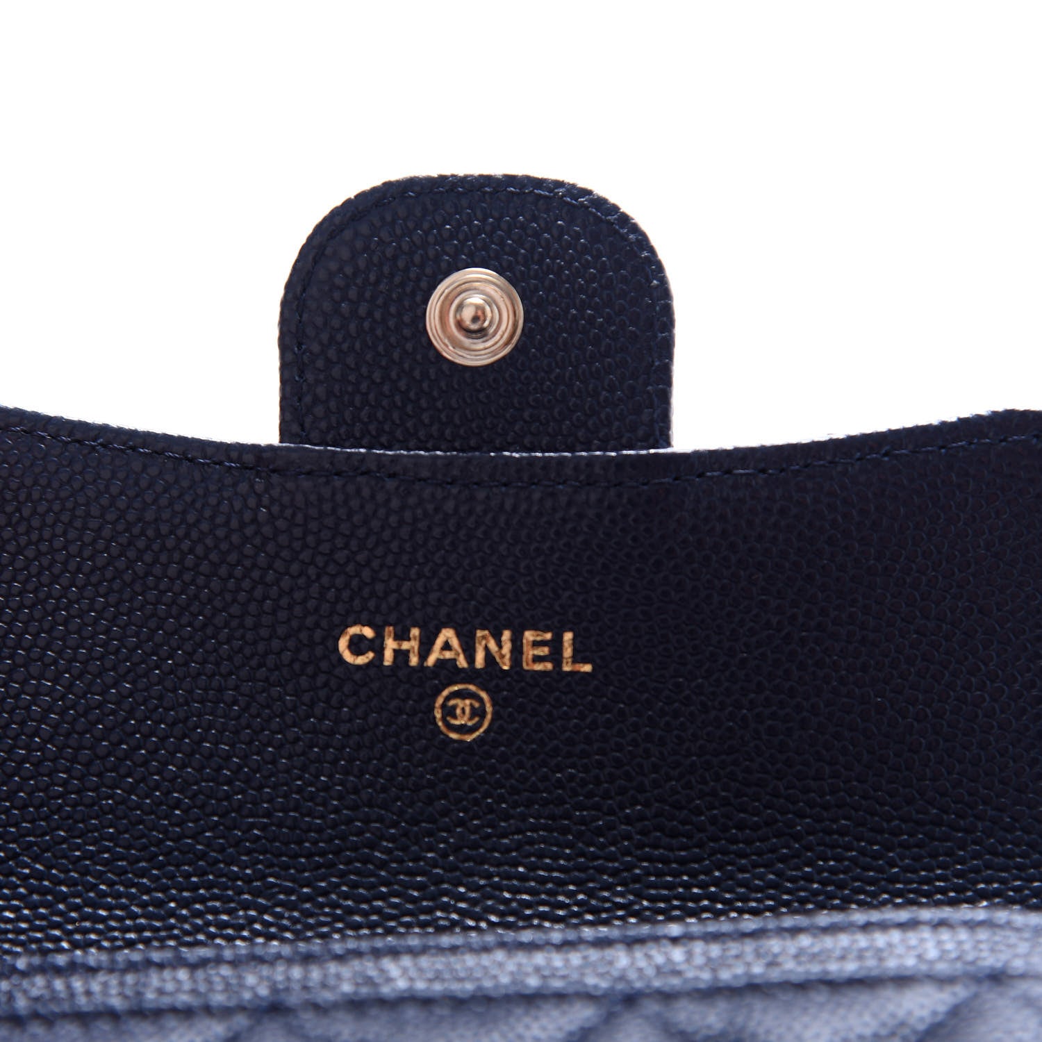 Chanel Caviar Quilted Flap Card Holder Wallet Navy Blue 6 of 9