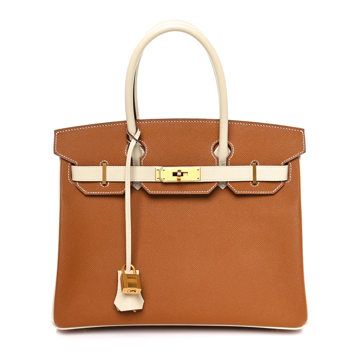 Epsom Horseshoe Birkin 30 Gold Craie