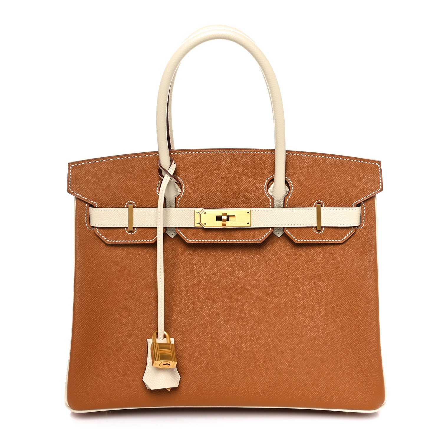 Hermes Epsom Horseshoe Birkin 30 Gold Craie 1 of 11