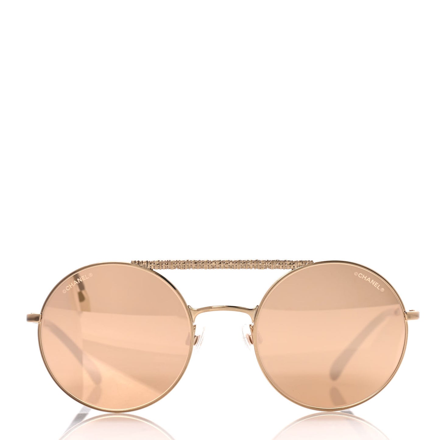 Metal Winter Round Sunglasses 4232 Gold