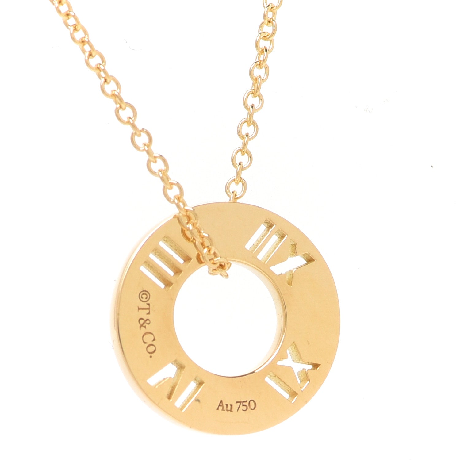Tiffany 18K Yellow Gold Diamond Atlas Pierced Pendant Necklace 6 of 7