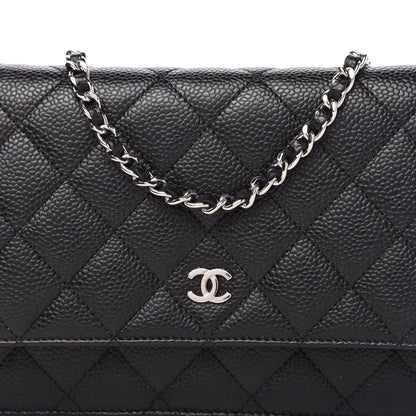 Chanel Caviar Quilted Wallet On Chain WOC Black 11 of 12
