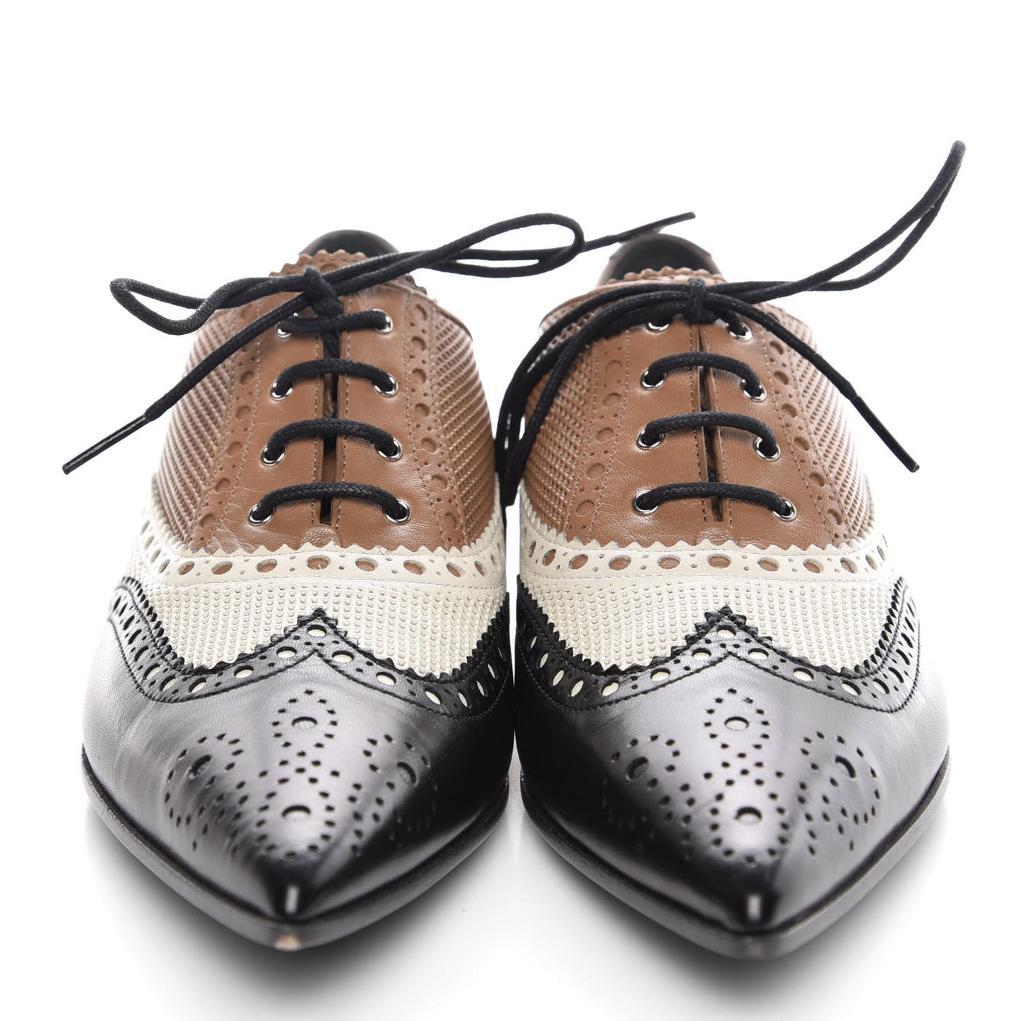 Malaga Kid Womens Gia Brogue Lace Up Loafers 37.5 Black Brown