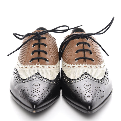 Gucci Malaga Kid Womens Gia Brogue Lace Up Loafers 37.5 Black Brown 2 of 10