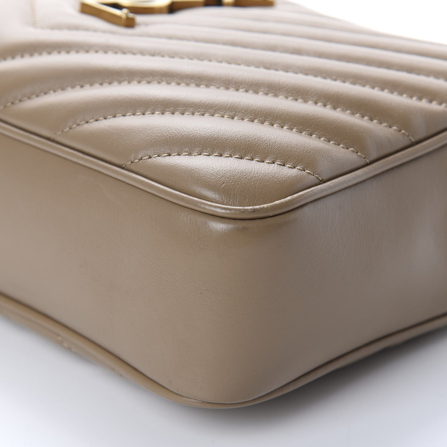 Calfskin Matelasse Monogram Lou Camera Bag Dark Latte