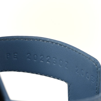 Hermes Box Calfskin Oran Sandals 38.5 Light Bleu 6 of 8