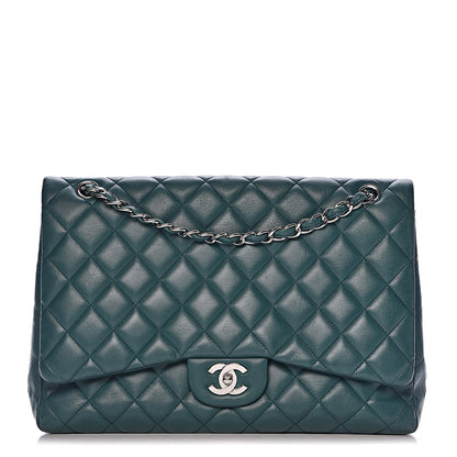 Chanel Lambskin Quilted Maxi Single Flap Turquoise 1 of 18