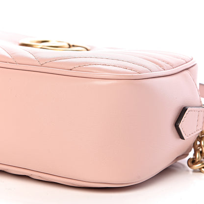 Gucci Calfskin Matelasse Small GG Marmont Chain Shoulder Bag Perfect Pink 9 of 10