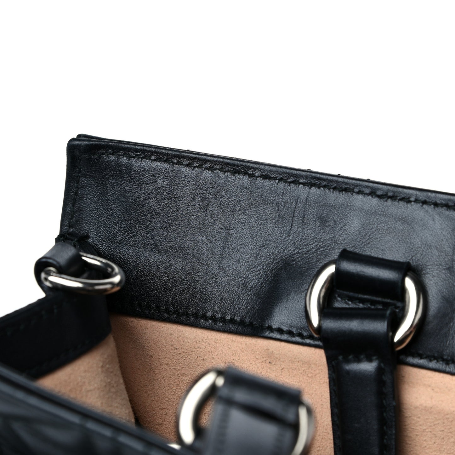 Calfskin Web Quilted Large Dionysus Tote Bag Black
