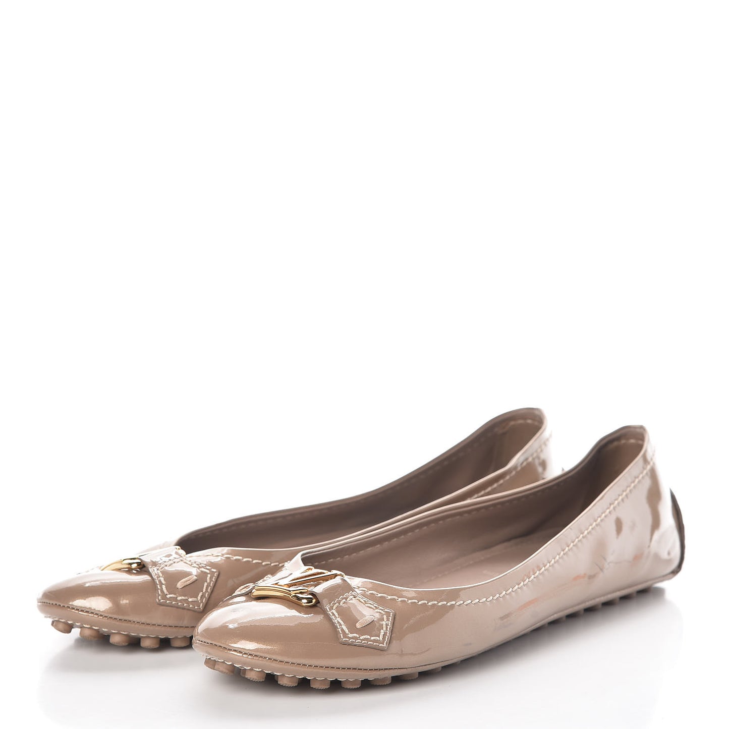 Patent Calfskin Oxford Ballerina Flats 36.5 Rose Poudre