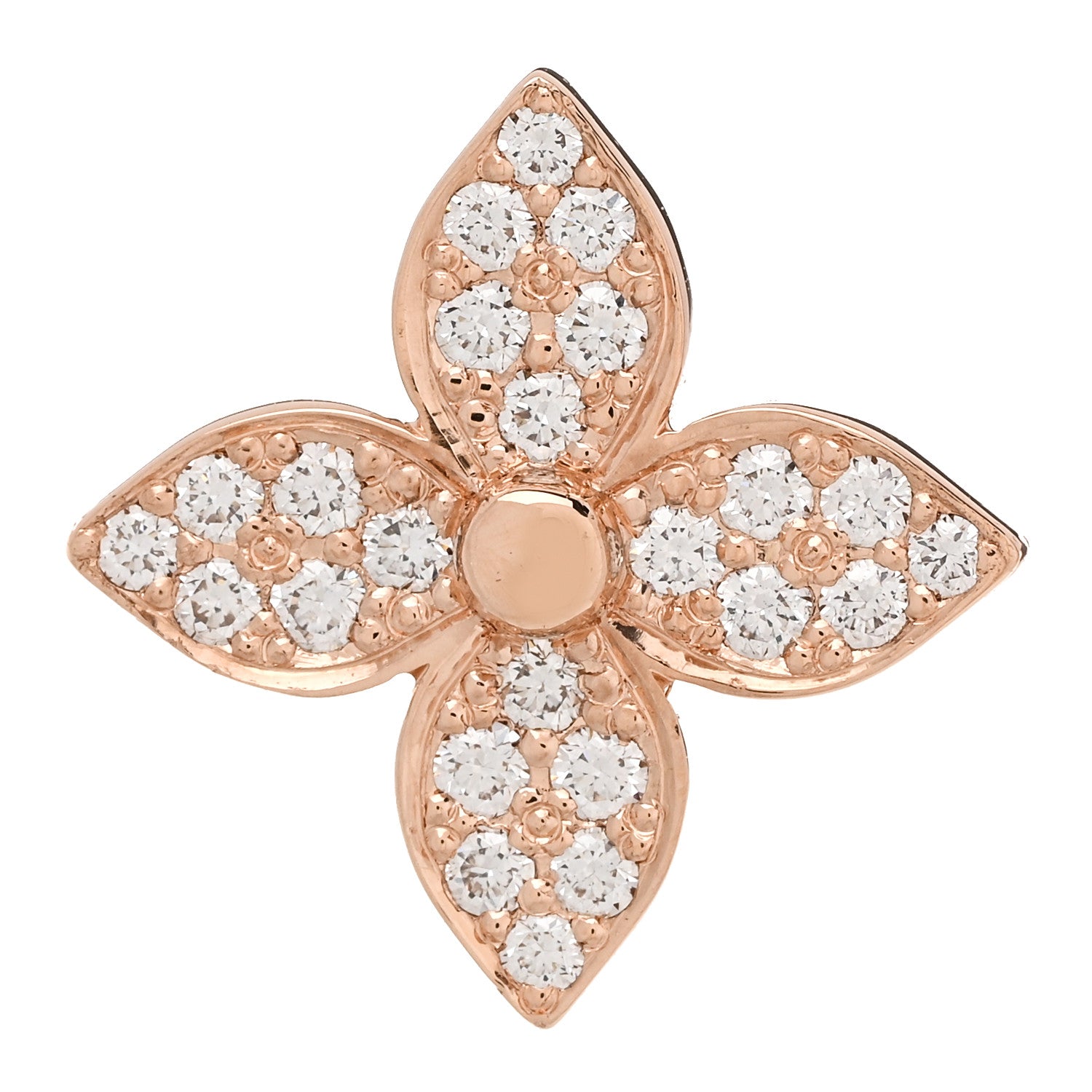 Louis Vuitton 18K Pink Gold Diamond Star Blossom Single Stud Earring 1 of 4