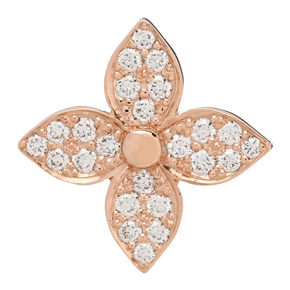 Louis Vuitton 18K Pink Gold Diamond Star Blossom Single Stud Earring 1 of 4