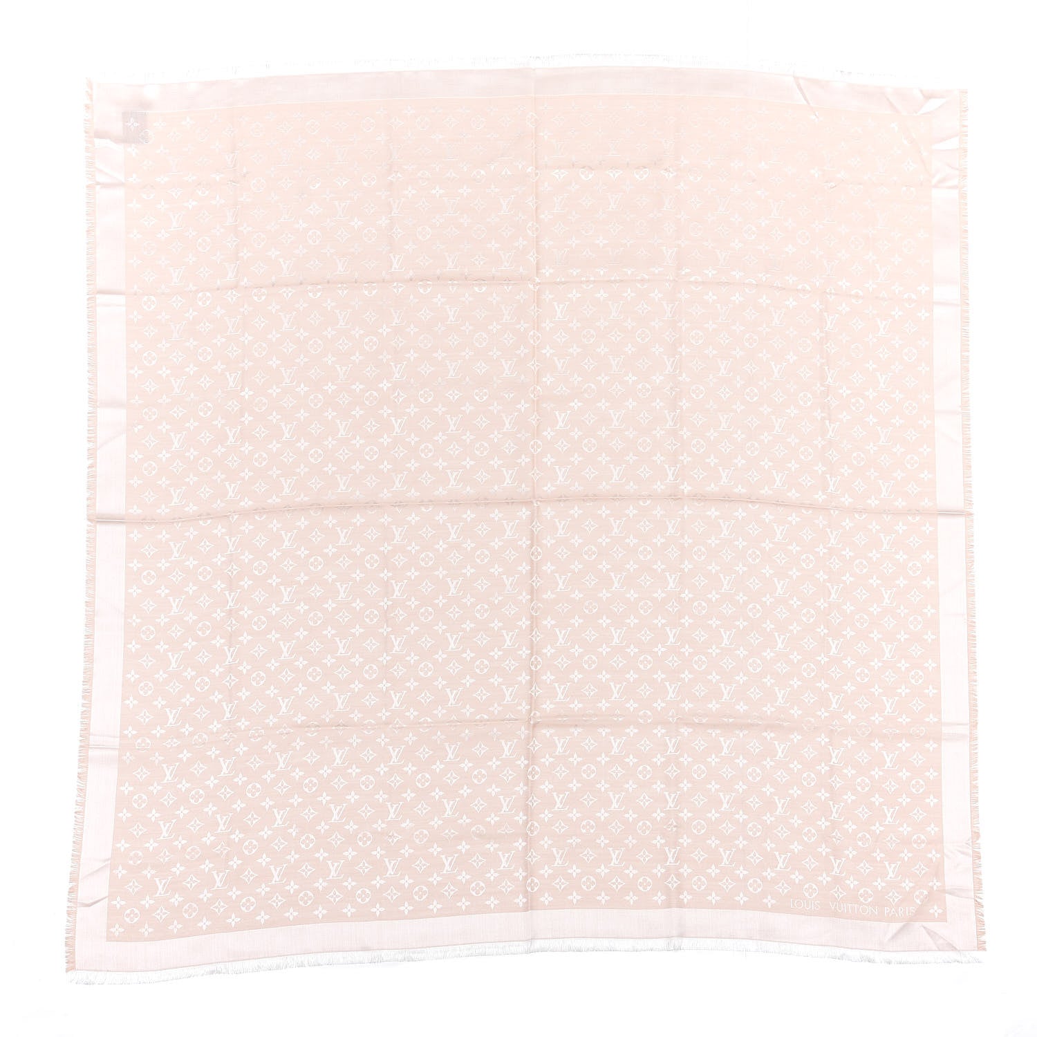 Louis Vuitton Silk Wool Monogram Denim Shawl Pink 1 of 3