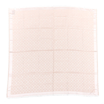 Louis Vuitton Silk Wool Monogram Denim Shawl Pink 1 of 3