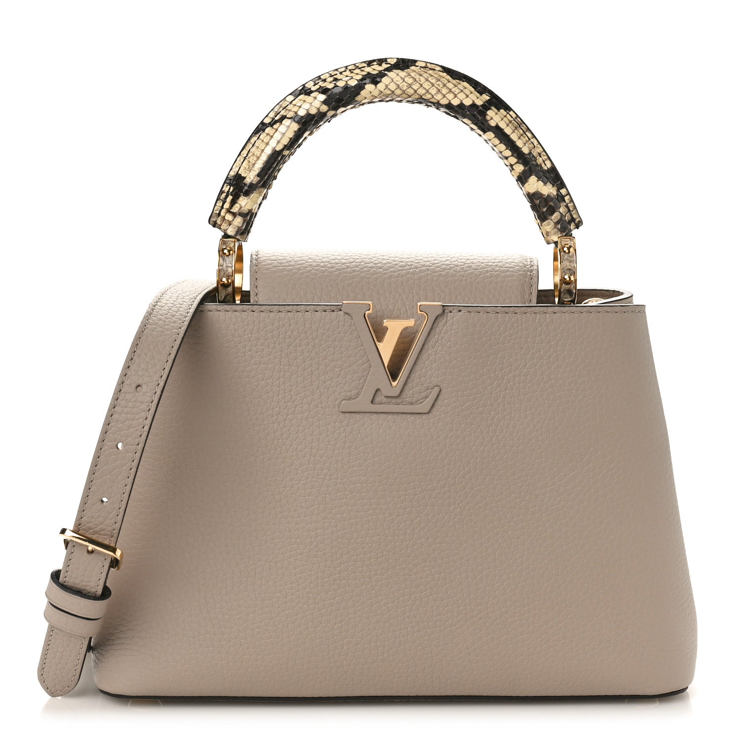 Louis Vuitton Taurillon Snakeskin Capucines BB Galet 1 of 8