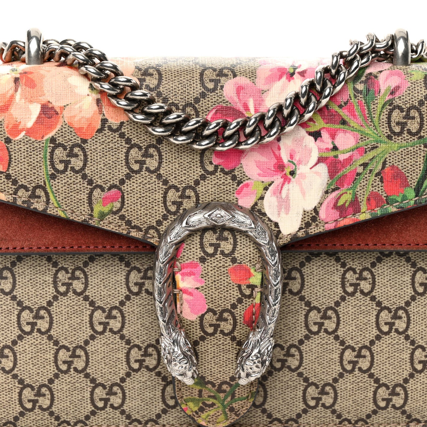 GG Supreme Monogram Blooms Mini Dionysus Shoulder Bag Beige Multicolor Dry Rose