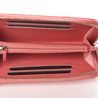 Chanel Iridescent Caviar Quilted Medium Zip Around Wallet Pink 5 of 12