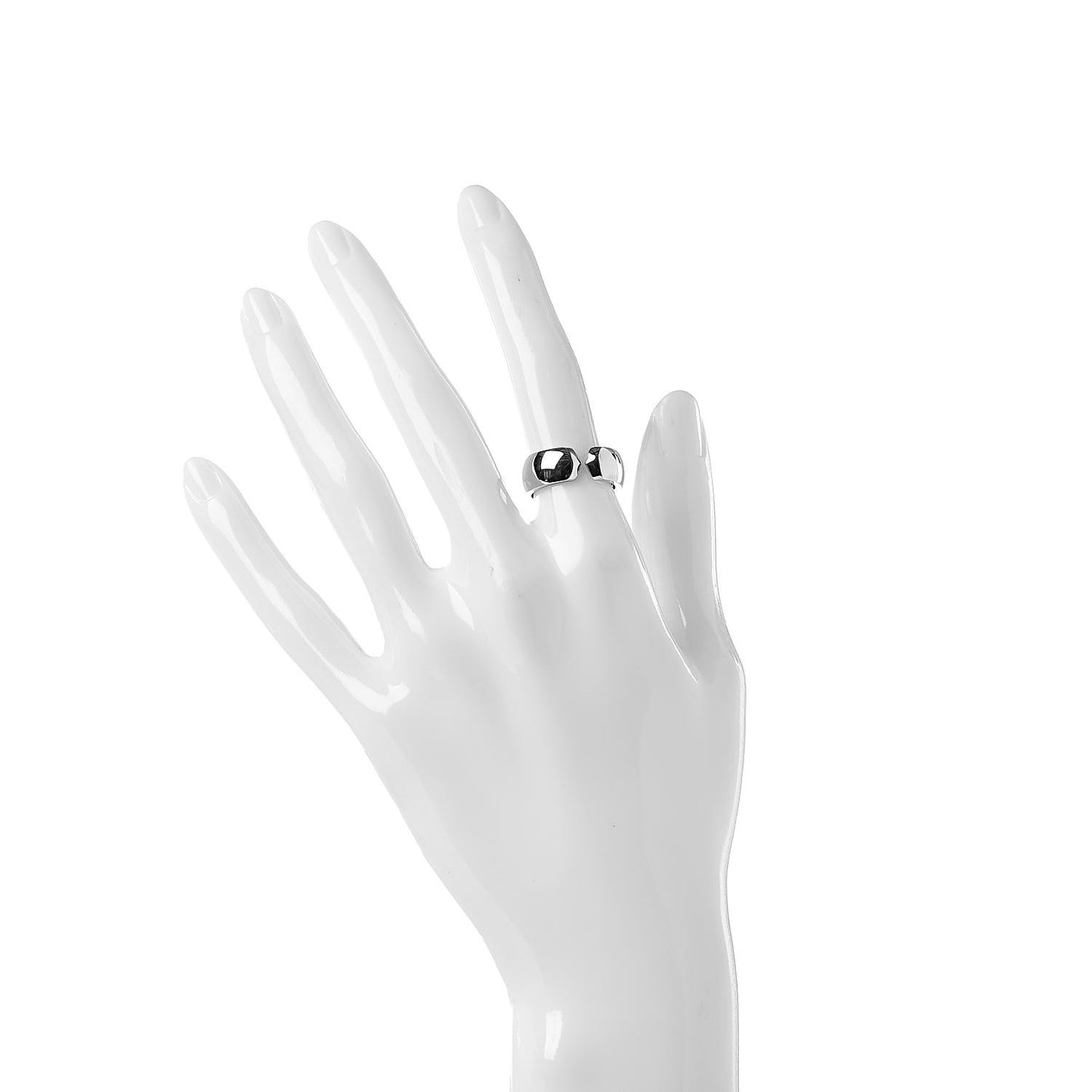 18K White Gold 7mm C De Cartier Ring 51 5.75
