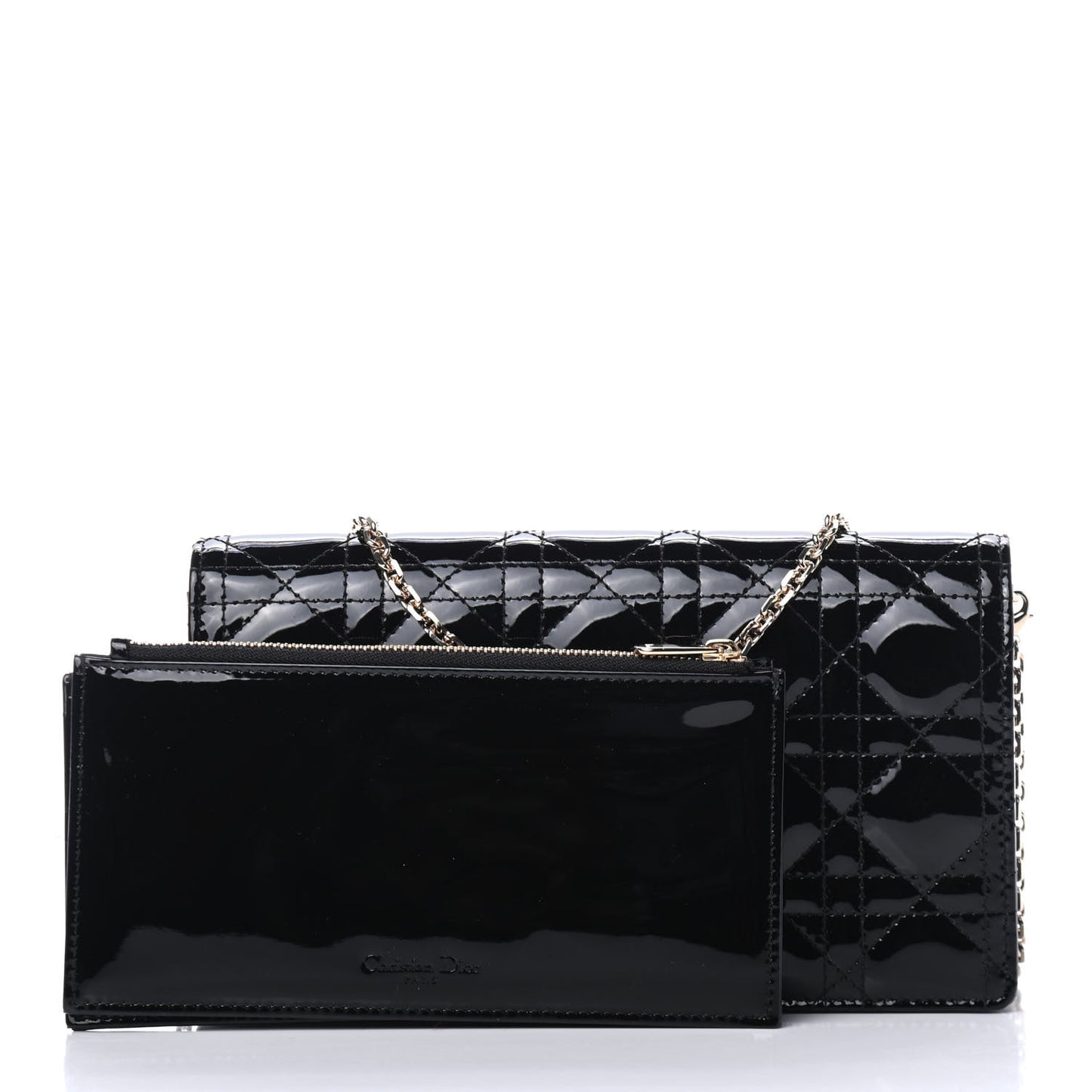 Patent Cannage Lady Dior Clutch Black
