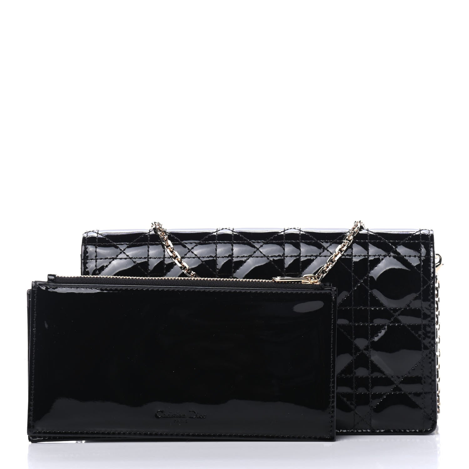 Christian Dior Patent Cannage Lady Dior Clutch Black 4 of 4