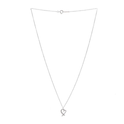 Tiffany 18K White Gold Diamond Mini Paloma Picasso Loving Heart Pendant Necklace 3 of 8