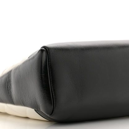 Chanel Shiny Crumpled Calfskin Quilted Small 31 Shopping Bag White Black 9 of 11