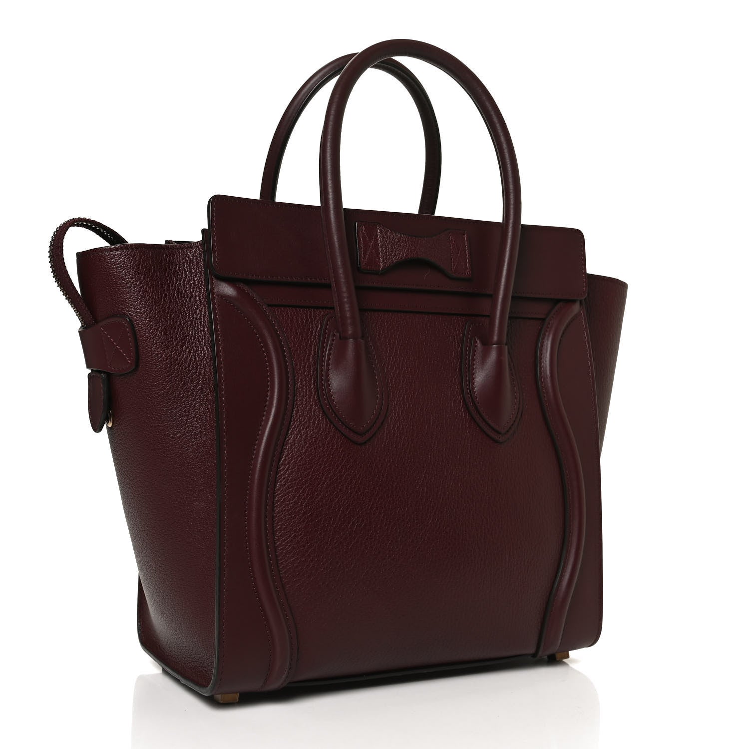 Celine Goatskin Calfskin Micro Luggage Burgundy 2 of 11
