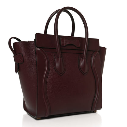 Celine Goatskin Calfskin Micro Luggage Burgundy 2 of 11