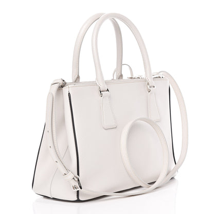 Prada Saffiano Small Galleria Double Zip Tote Talco Black 3 of 16