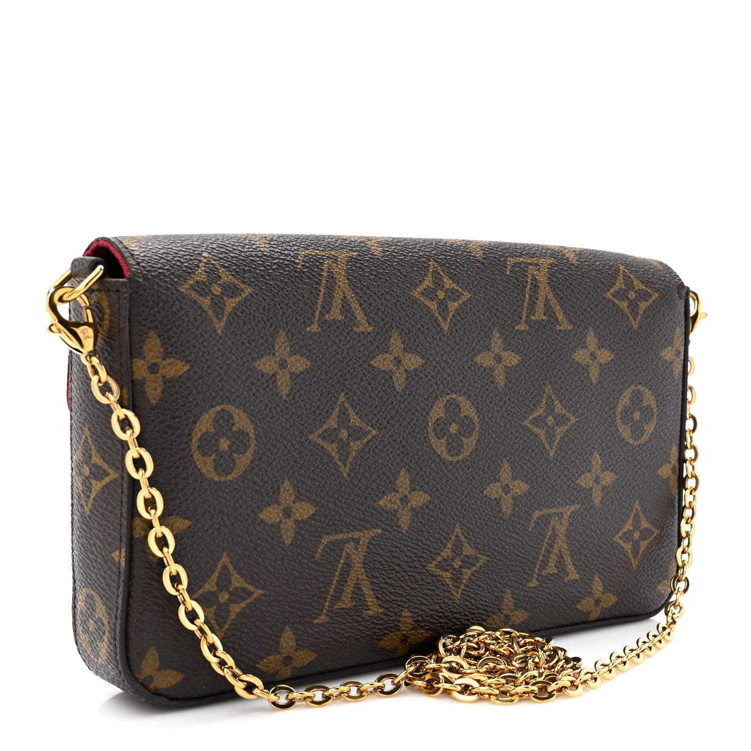 Louis Vuitton Monogram Pochette Felicie Chain Wallet Fuchsia 3 of 17