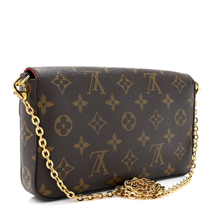 Louis Vuitton Monogram Pochette Felicie Chain Wallet Fuchsia 3 of 17