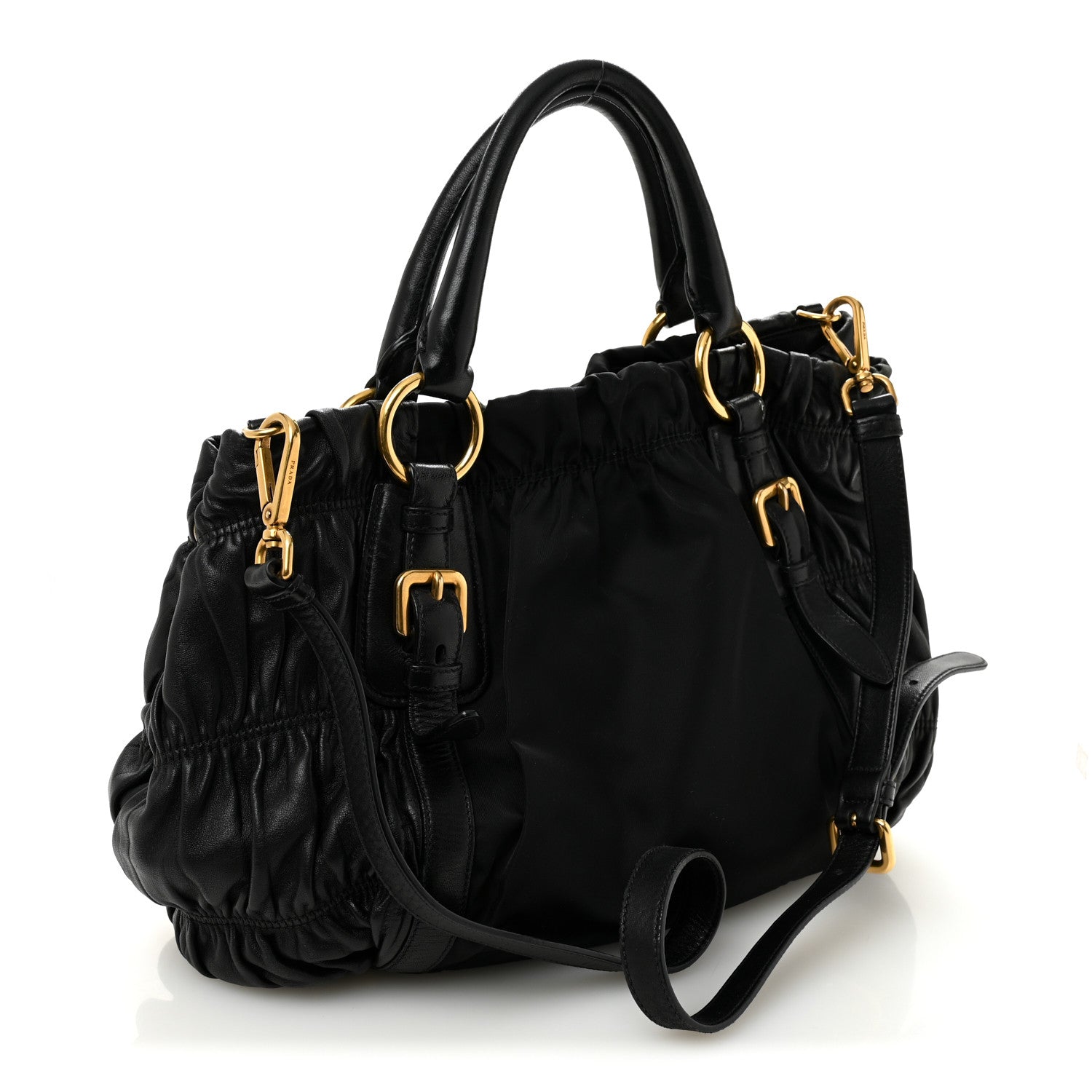 Prada Tessuto Nylon Gaufre Shopping Satchel Black 3 of 10