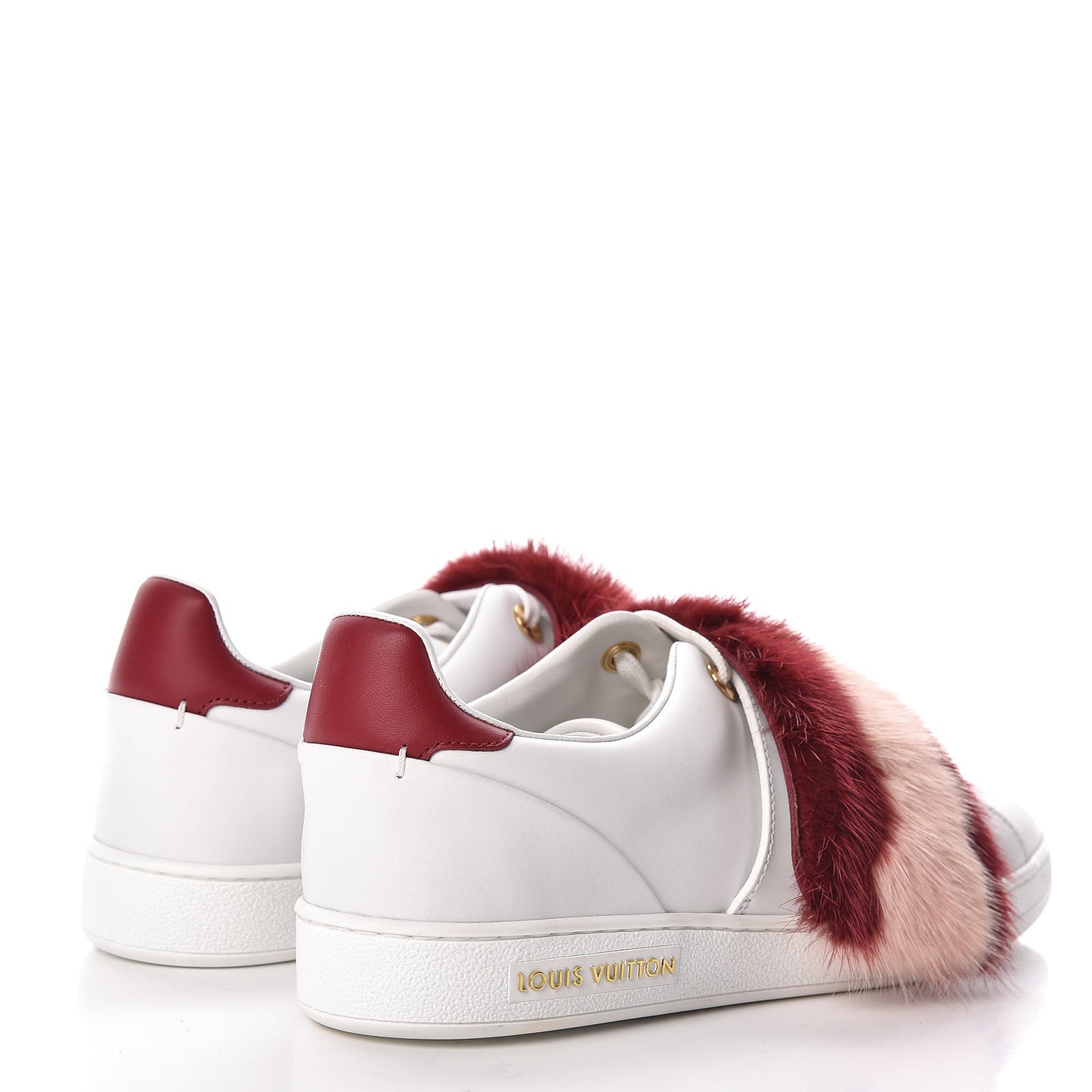 Calfskin Mink Fur Frontrow Sneakers 38.5 White