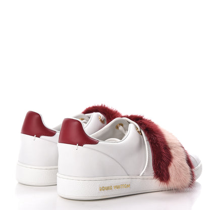 Louis Vuitton Calfskin Mink Fur Frontrow Sneakers 38.5 White 4 of 8