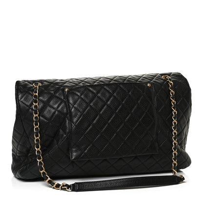 Chanel Calfskin Quilted XXL Travel Flap Bag Black 3 of 10