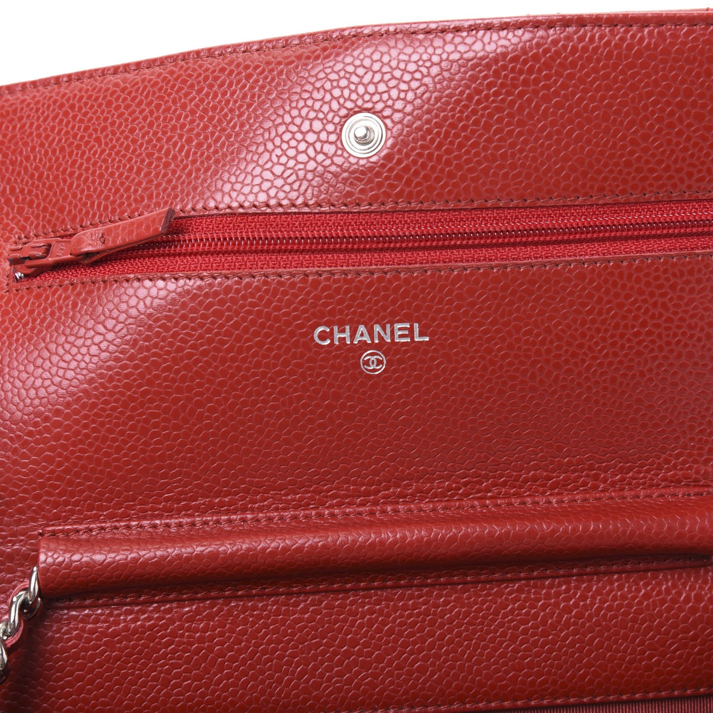 Caviar Quilted Wallet On Chain WOC Red