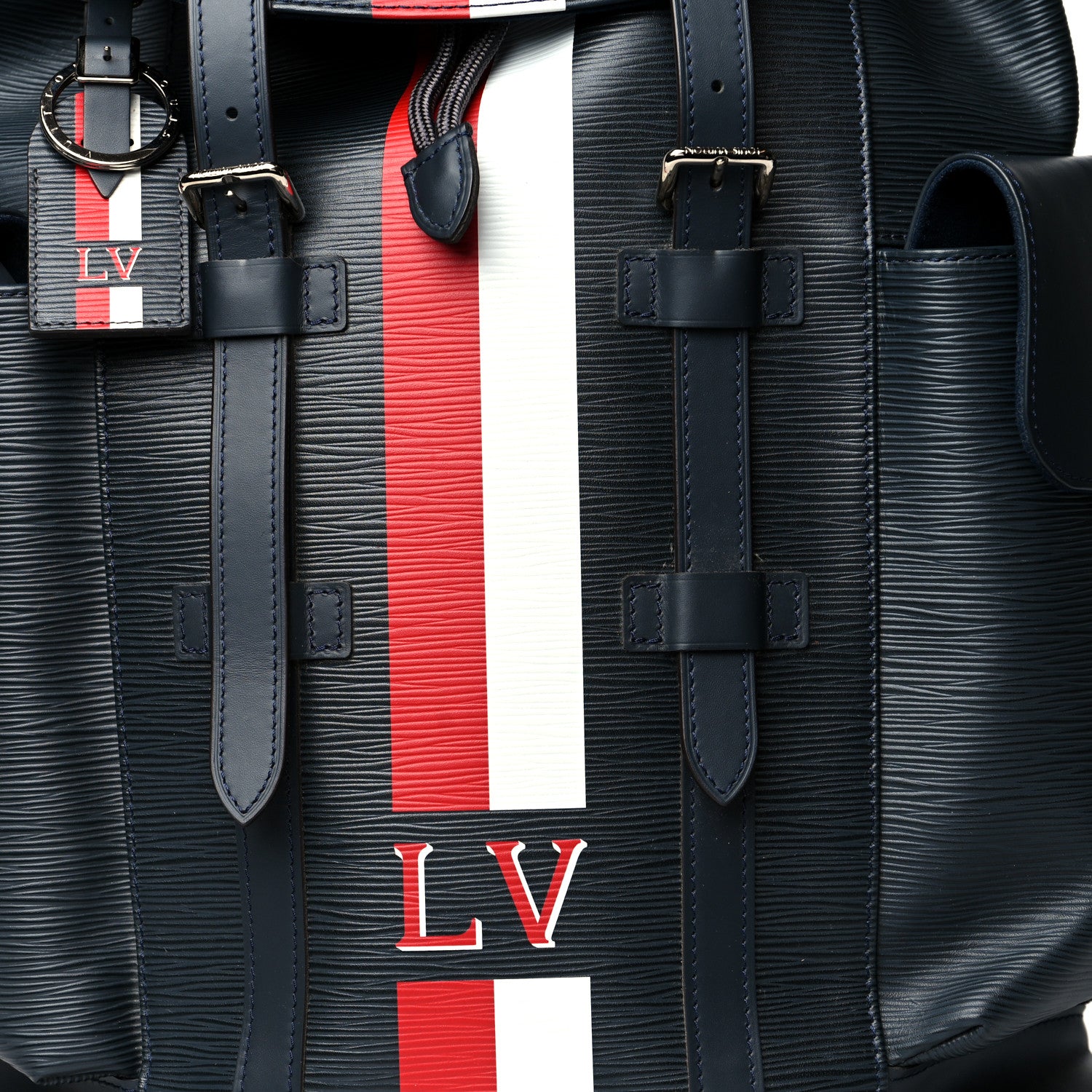 Louis Vuitton Epi Christopher Backpack Navy Stripes 8 of 12