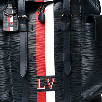 Louis Vuitton Epi Christopher Backpack Navy Stripes 8 of 12