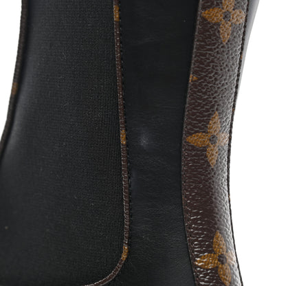 Louis Vuitton Calfskin Monogram Beaubourg Ankle Boots 38 Black 9 of 11