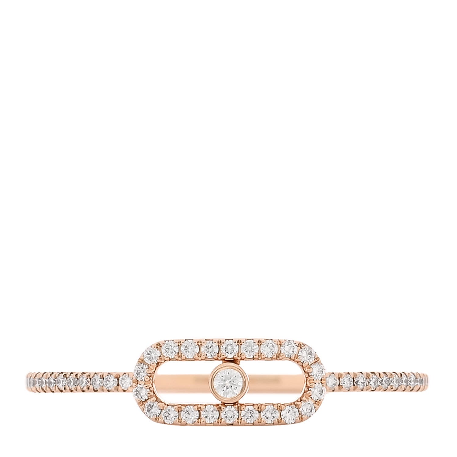 Messika 18K Rose Gold Diamond Move Uno Pave Ring 58 8.5 1 of 4