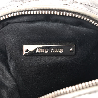 Miu Miu Metallic Nappa Matelasse Lux Mini Backpack Cromo 6 of 12