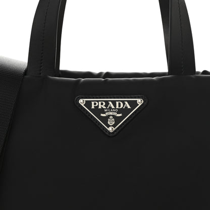 Prada Tessuto Nylon Soft Padded Small Shopping Tote Black 7 of 9