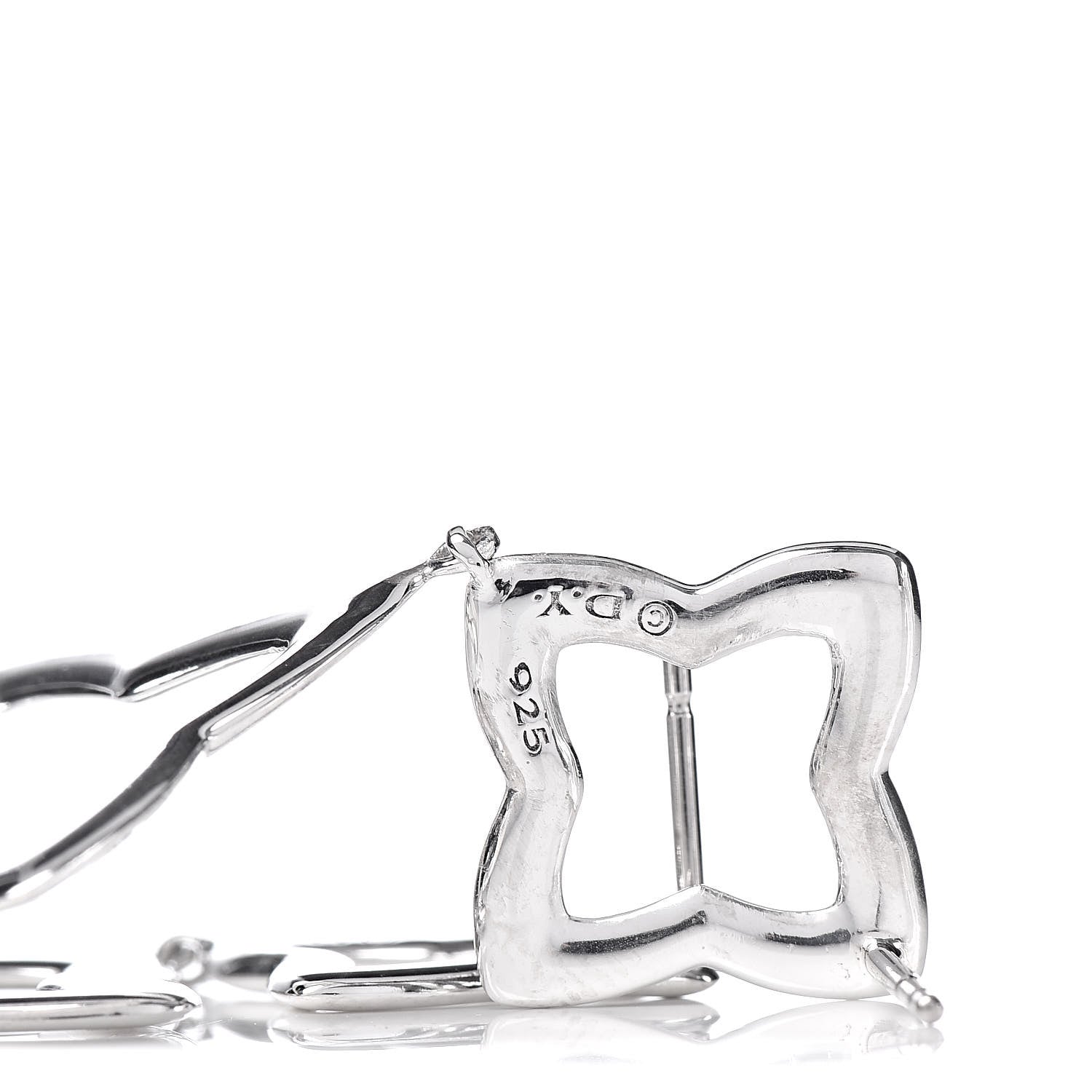 David Yurman Sterling Silver Quatrefoil Drop Earrings 4 of 4