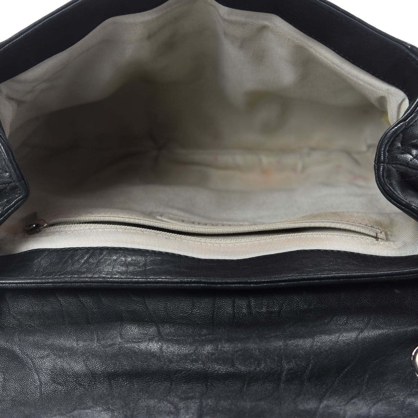 Washed Lambskin Quilted Mini Chain Around Flap Black